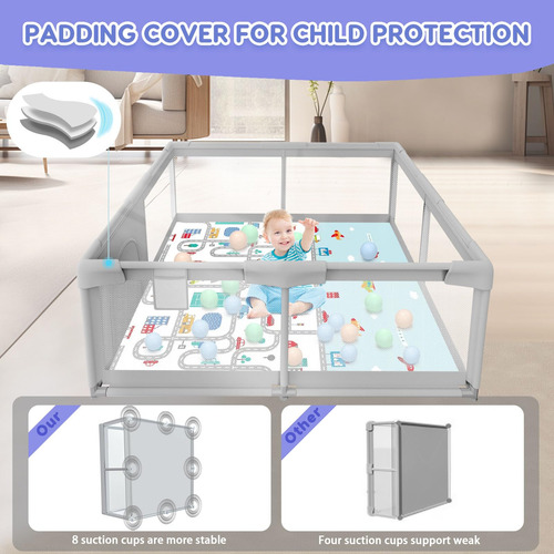 Baby Playpen Besuhot Baby Playard Con Puerta De 127 X 127 Cm