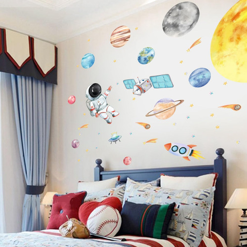 Calcomanías De Pared De La Nave Espacial De Astronauta Del E