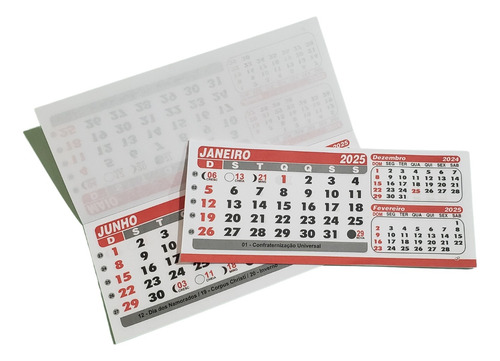 1000 Calendários Mesa Refil Grande 15,5x6,5 Pvc Bloco 2025