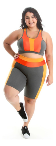 Conjunto Fitness (bermuda +top C/bojo) Plus Size 10973/10974