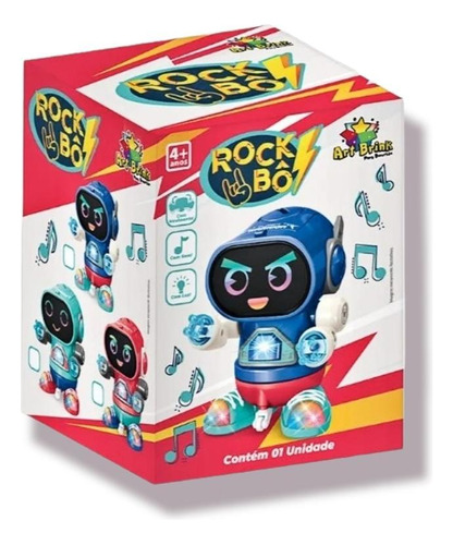 Robo Rock Brinquedo Infantil Com Luz Som Movimento + Nf