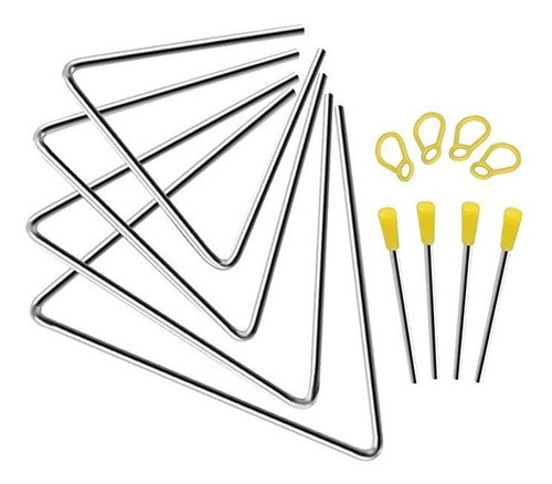 Imagen 6 de 7 de Eastrock Triángulo Instrumentos Musicales 4 Pack 7 8 9 10 .