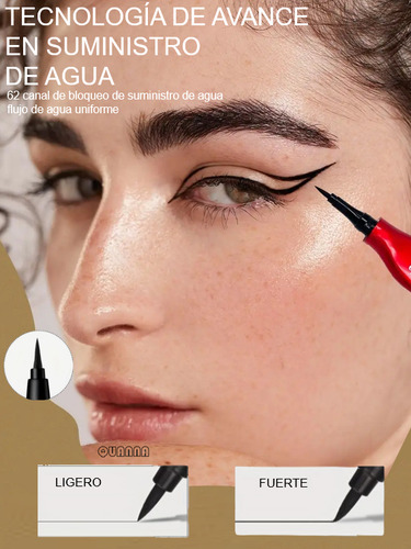 Delineador Lápiz Para Ojos Impermeable Quanna Eyeliner Pen Líquido Punta De Plumón Semimate Larga Duración 24hr Resistente Al Sudor Antimanchas Con Cerdas Suaves Secado Rápido Cosméticos De Maquillaje