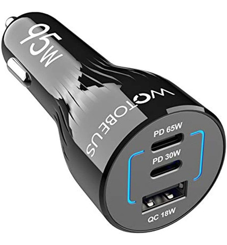 Adaptador De Cargador De Automóvil Usb C 95w, Wotobeus 65w T