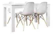Comprar Combo Eco Mesa Laqueada 120x80 + 4 Sillas Eames Pata Madera