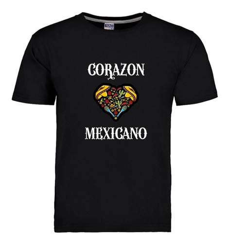 Playera 15 De Septiembre México, Corazón Mexicano Sombreros