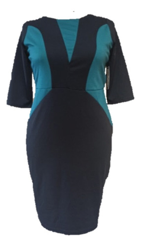 Vestido Verde Con Negro  Talla 2xl