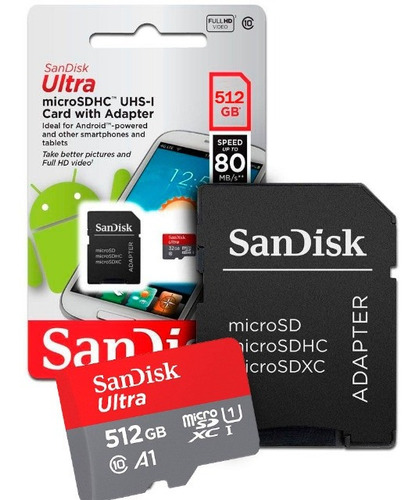 Cartão De Memória Sandisk -512g Ultra Com Adaptador Sd 512gb
