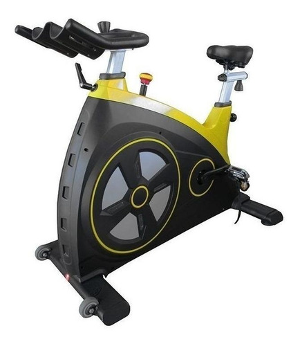 Bicicleta ergométrica Pelegrin PEL-2313 para spinning cor preto e amarelo