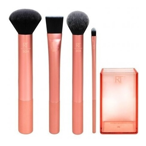 Real Techniques Flawless Base Kit 4 Pinceis + Brush Cup
