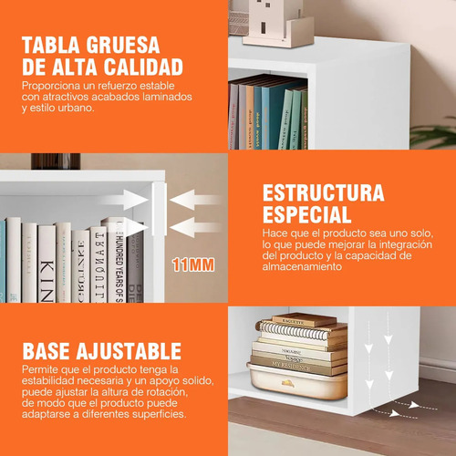 Librero Organizador Cubos Apilables De Madera Multifuncional