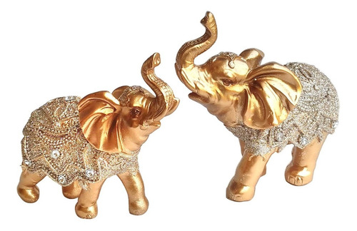Par Elefantes Decorativo Resina Indiano Sabedoria Sorte
