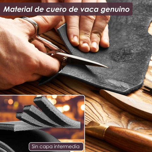 Imagen 3 de 7 de Cinturón Cuero Hombre Ajustable Alta Calidad Negro/marrón