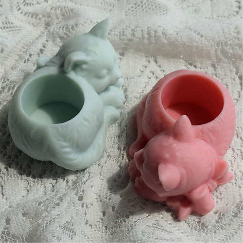 Vaso De Flores Suculentas Para Gatos, Moldes De Silicone, Re