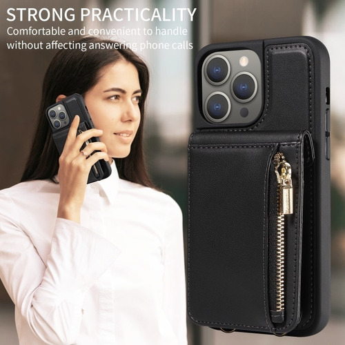 Funda For iPhone 16/15/14/13/12/11, Con Tarjetero Y Correa