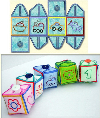 7 Matrices P/ Maquinas De Bordar Juegos Didacticos / Cubos