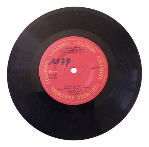 Vinilo Single De Alba Salamina - Cuando Nace El Amor( H64 (Usado)