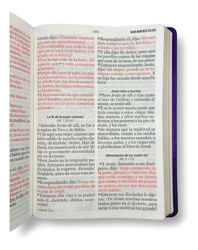 Imagen 6 de 10 de Biblia Letra Supergigante Valera 1960 Morado Con Estudios