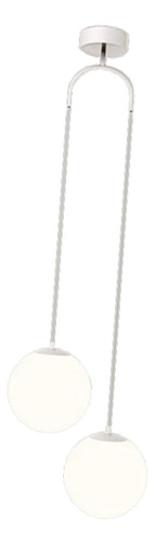 Lámpara Colgante De Techo Con Doble Globo, Pantalla Blanco
