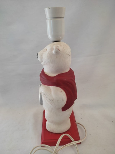 Imagen 3 de 8 de Lampara Oso Coca Cola Yeso Y Madera Vintage 01
