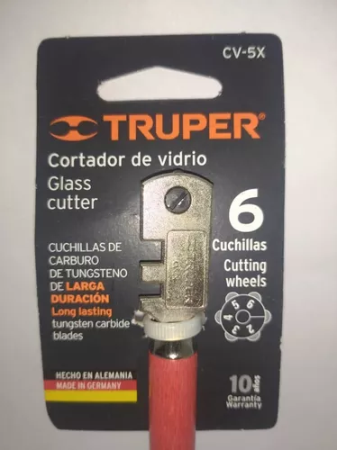 12954 / CV-5X TRUPER Cortador de vidrio 5' con 6 cuchillas, Truper