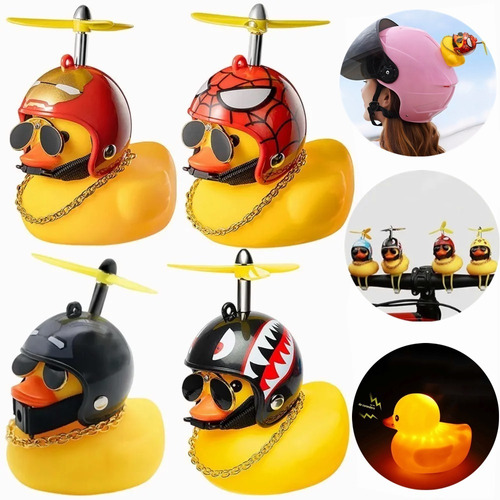 Patito Pato Casco Hélice Decoración De Coche Bici Moto 4pzs