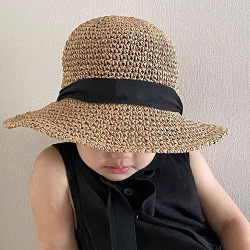 Sombreros De Playa Con Gorra Tejida De Paja (bg) Para Bebés