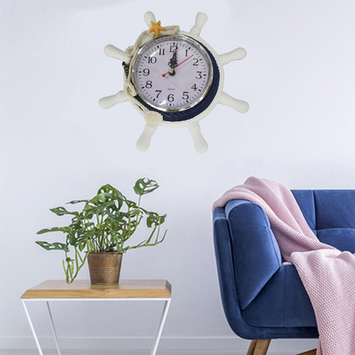 Reloj De Pared De Decoración De Pared De Café Casero Azul