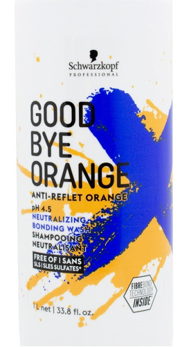 Schwarzkopf Goodbye Orange Shampoo Matizador Vegano 1000ml