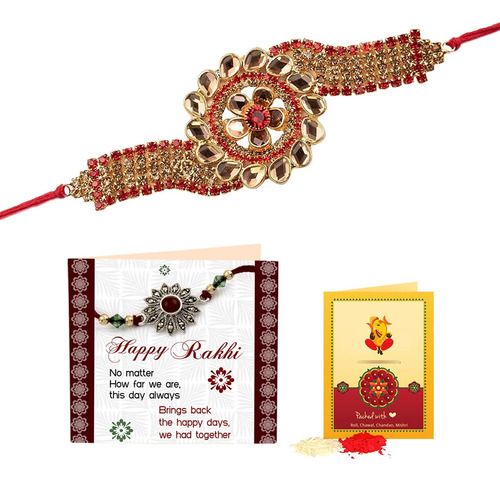 Tied Ribbons Rakhi Para Brother Designer Bhaiya Tarjeta Roli