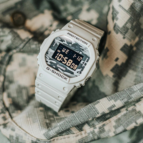 Reloj Casio Hombre G-shock Dw-5600ca-8d Camu Desert Luz Color de la malla Negro Color del bisel Negro