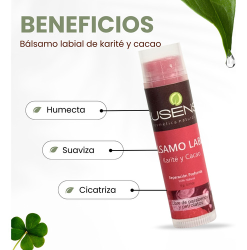 Balsamo Labial Rusens Con Karite Y Cacao Hidrata Y Restaura