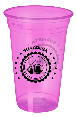 Kit 50 Copos 700ml Colorido Personalizado Adega Descartável
