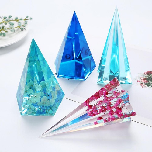 Molde De Silicona Tipo Cónico, Moldes Piramidal Hexágono