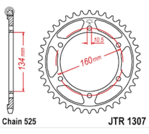 Corona Jt Cbr 600 45dientes Jtr 1307.45 -bmmotopartes 