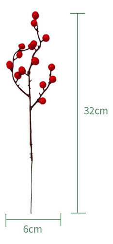 Z 12 Pçs Flores Artificiais De Natal Bagas Ramos Frutas