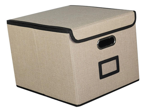 Hh Contenedor De Almacenamiento Plegable Con Tapas, Beige