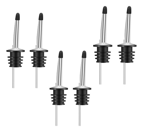 Kit 6 Und Surtidor Licor Boquilla Tapon Acero Inoxidable