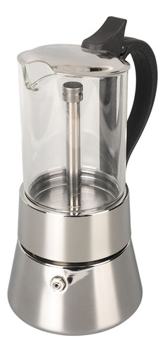 Zc Cafetera Moka De Acero Inoxidable Con Tapa De Cristal