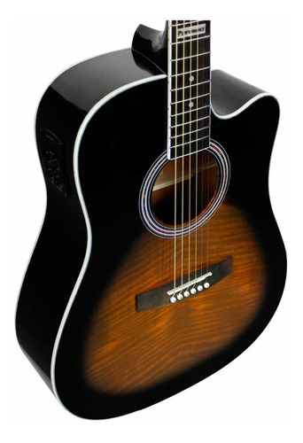 Imagem 3 de 3 de Violão eletroacústica Giannini Performance GF-1D CEQ Spruce para destros 3 tone sunburst madeira técnica verniz brilhante