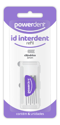 Refil Id Interdent Cilindrica Powerdent 03mm 6unidade