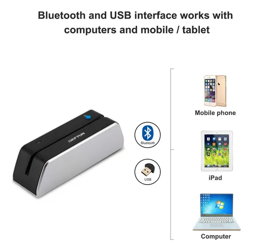 Lector De Tarjetas Deftun Bluetooth Msr-x6 Portátil