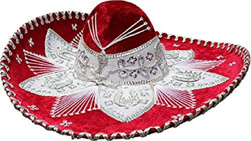 Sombrero De Mariachi En Rojo Y Blanco