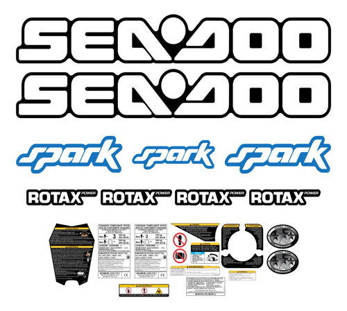 Kit Faixa Adesivos Sea Doo Spark Etiquetas Jet Ski Azul