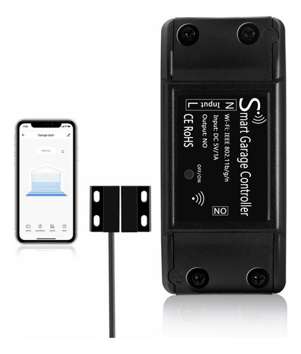 Byf Smart Wi-fi Abrepuertas De Cochera Control Remoto, Control De Aplicaciones, Compatible Con Alexa, Google Assistant Y Siri, No Requiere Concentrador, Negro