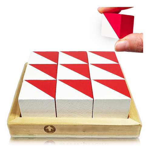 Bloques De Prfcnl Iq Test 9 Cubos De Madera Rojo Y Blanco
