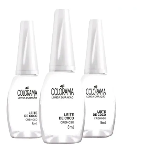Kit 3 Esmaltes Colorama Leite De Coco 8ml Kit 3un Leite De Coco