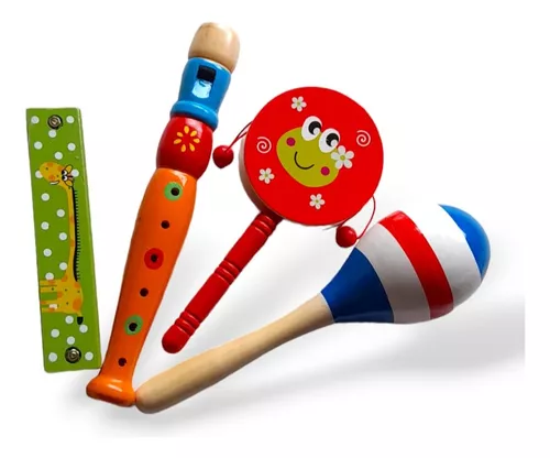 Kit Instrumentos Musicales Madera Estimulacion Bebes Niños