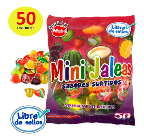 Mini Jalea Sabores Frutales 50 Unidades