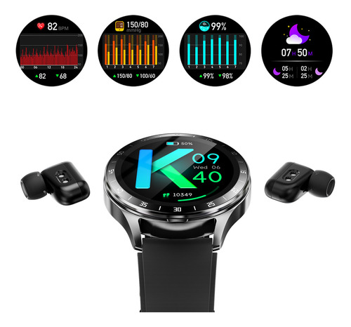 Nuevo Reloj Inteligente Bluetooth Duplo Headphones Health Mu